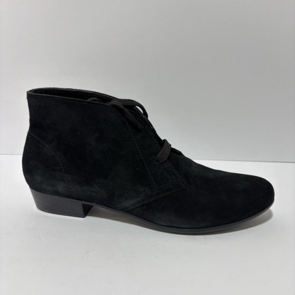 Munro Women’s Sloane Black Suede Lace-Up Boots, Size 9 M